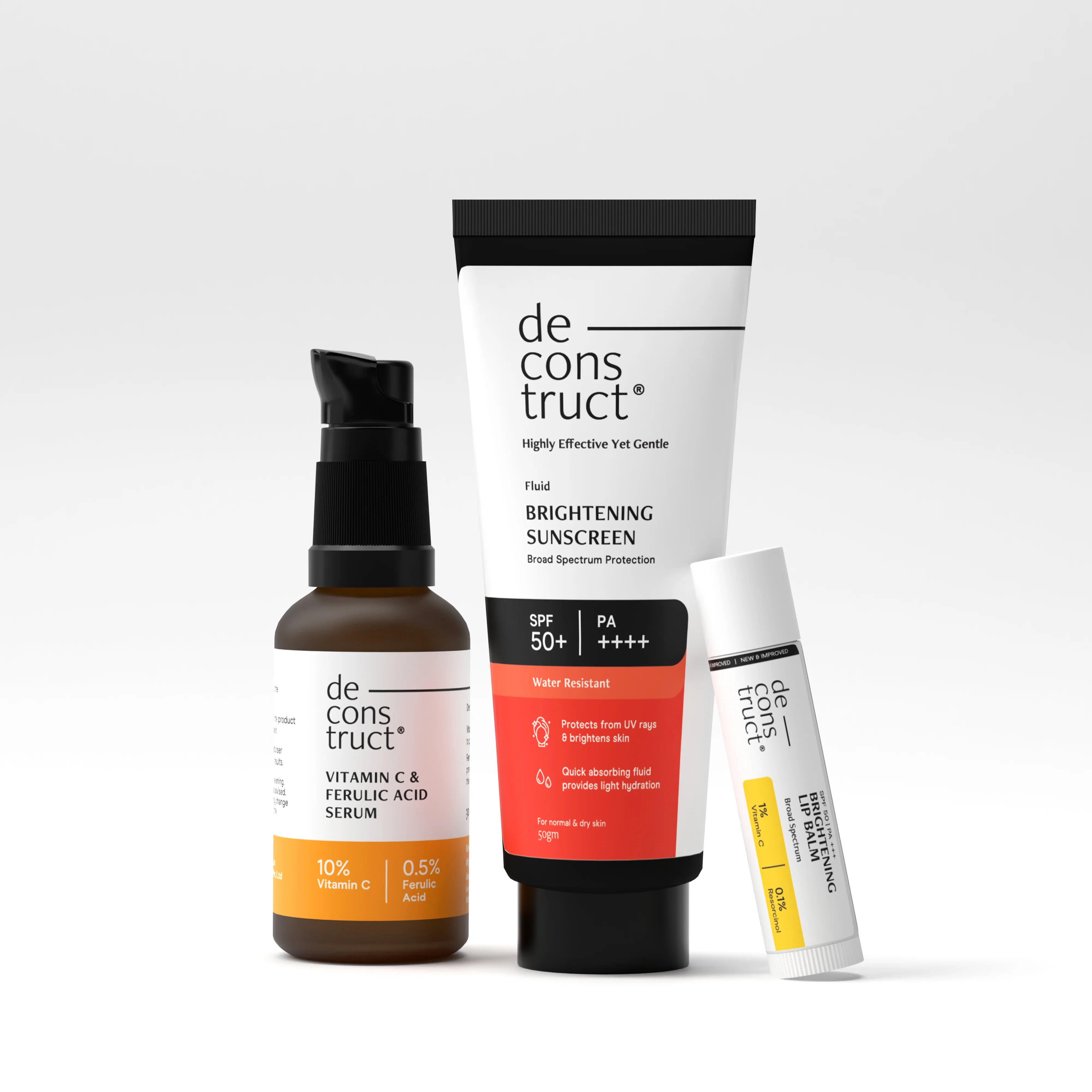 Bestseller Trio: Fluid Brightening Sunscreen + Vitamin C Serum + Brightening Lip Balm - Image 3