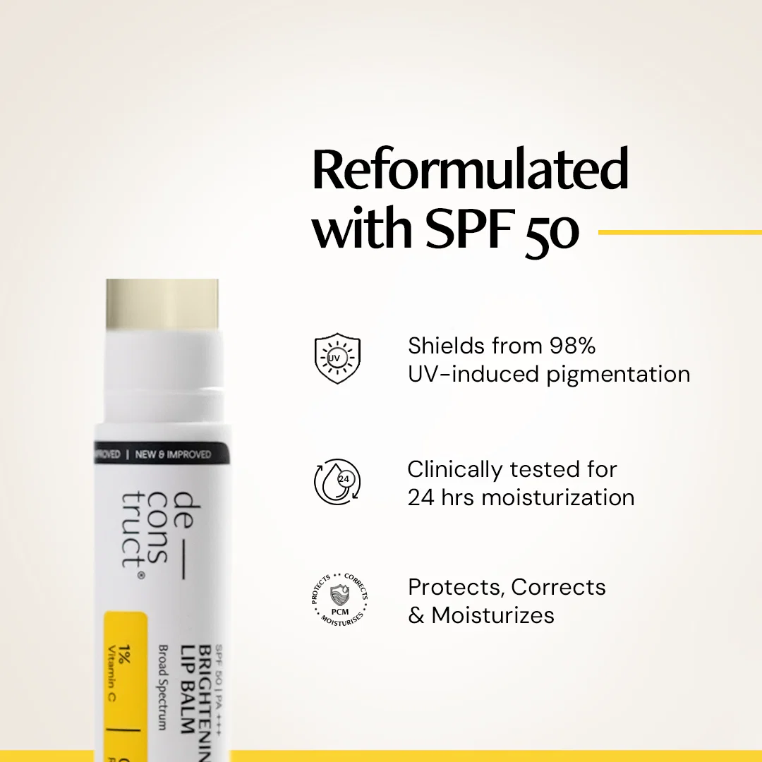 Brightening Lip Balm With SPF 50 For Dark Lips - 1% Vitamin C + 0.1% Resorcinol (Pack of 2) - Image 3