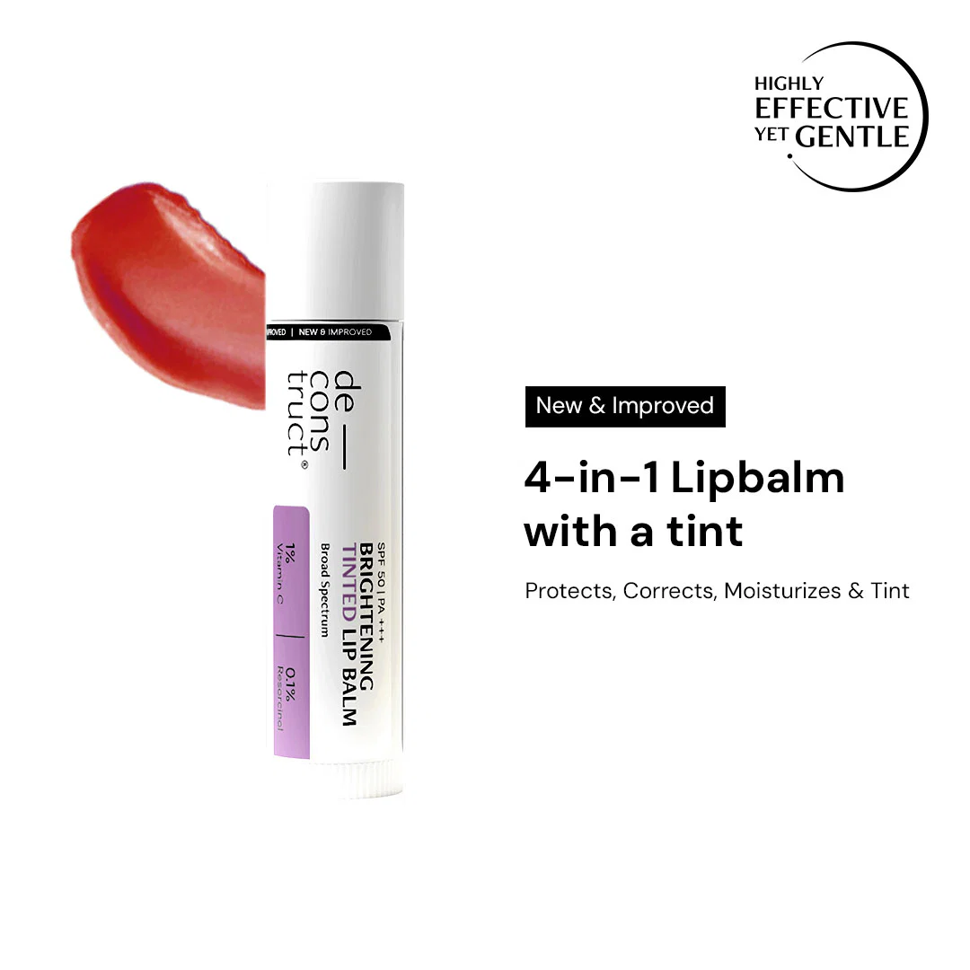 Brightening Tinted Lip Balm With SPF 50 For Dark Lips with 1% Vitamin C & 0.1 Resorcinol (Pack of 2) - Image 4