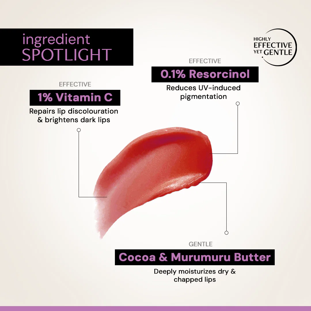 Brightening Tinted Lip Balm With SPF 50 For Dark Lips with 1% Vitamin C & 0.1 Resorcinol (Pack of 2) - Image 9