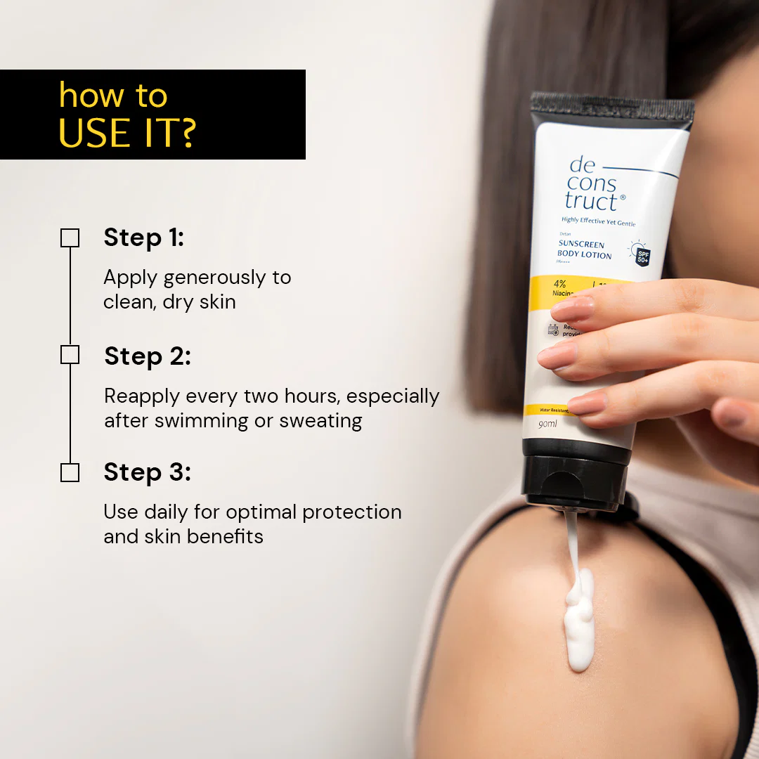 Detan Body Sunscreen Lotion - 4% Niacinamide +1% Kojic Acid + SPF 50 PA++++ - Image 6