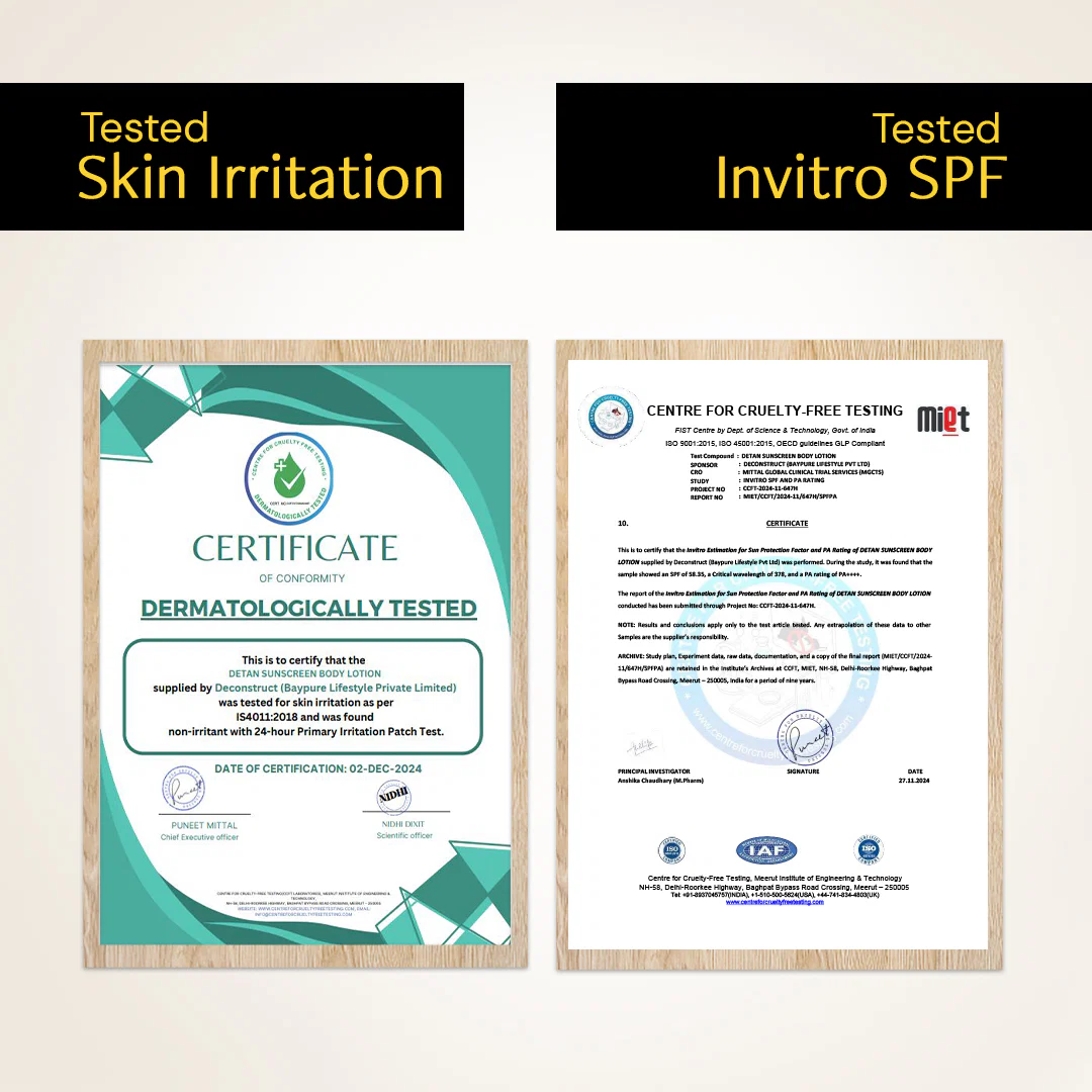 Detan Body Sunscreen Lotion - 4% Niacinamide +1% Kojic Acid + SPF 50 PA++++ - Image 9