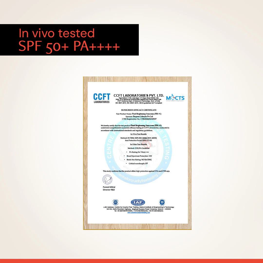 Fluid Brightening Sunscreen SPF 50+ PA++++ | In- Vivo Tested - Image 12