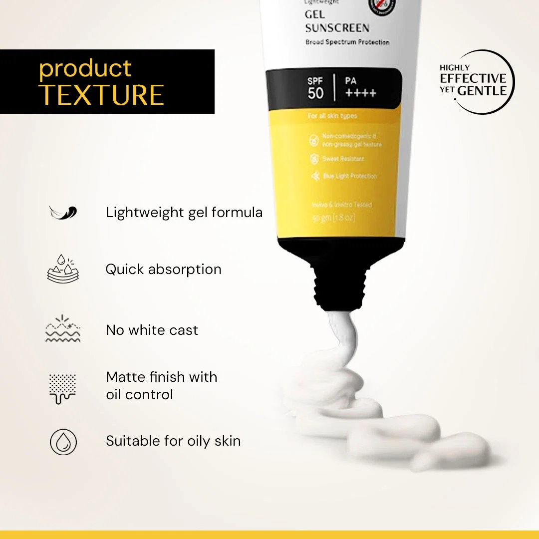 Gel Sunscreen for Oily Skin - SPF 50 PA++++(50 gm) | In-Vivo Tested - Image 3