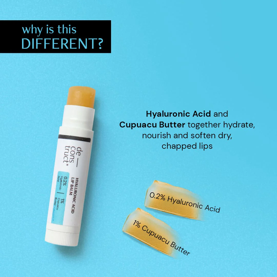 Hyaluronic Acid Lip Balm- 0.2% Hyaluronic Acid + 1% Cupuacu Butter (Pack of 2) - Image 3