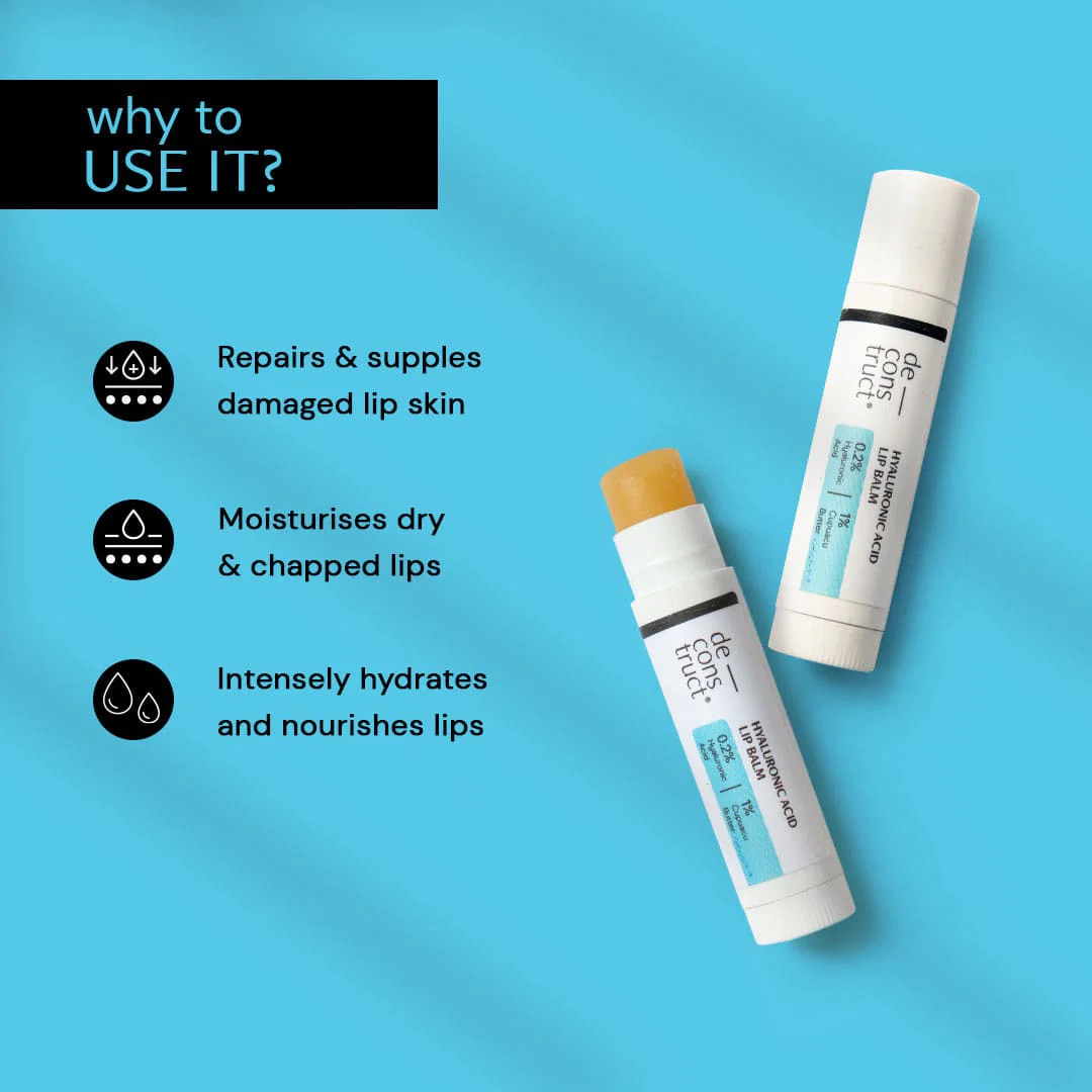 Hyaluronic Acid Lip Balm- 0.2% Hyaluronic Acid + 1% Cupuacu Butter (Pack of 2) - Image 5
