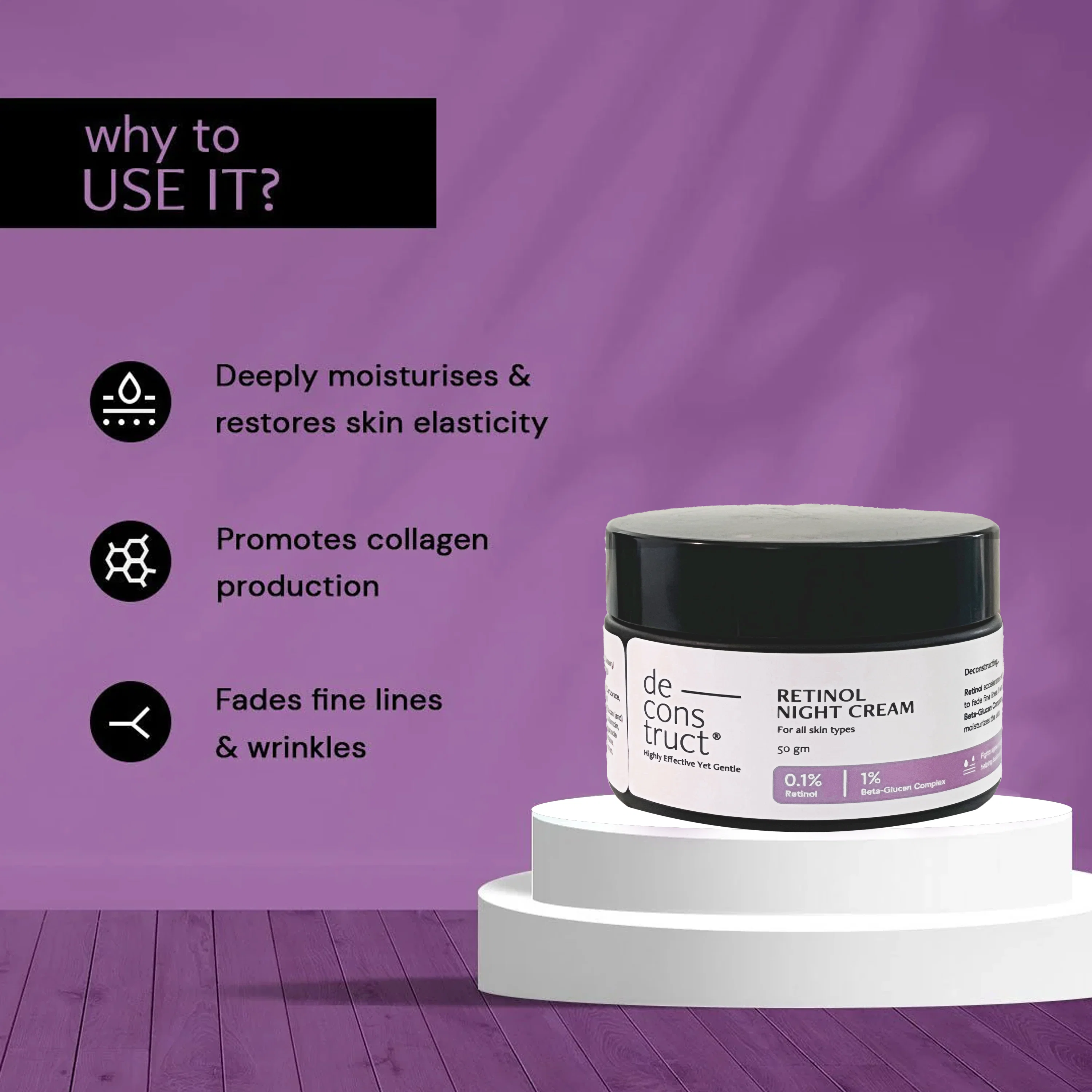 Retinol night cream - 0.1% Retinol + 1% Beta-Glucan Complex - Image 6