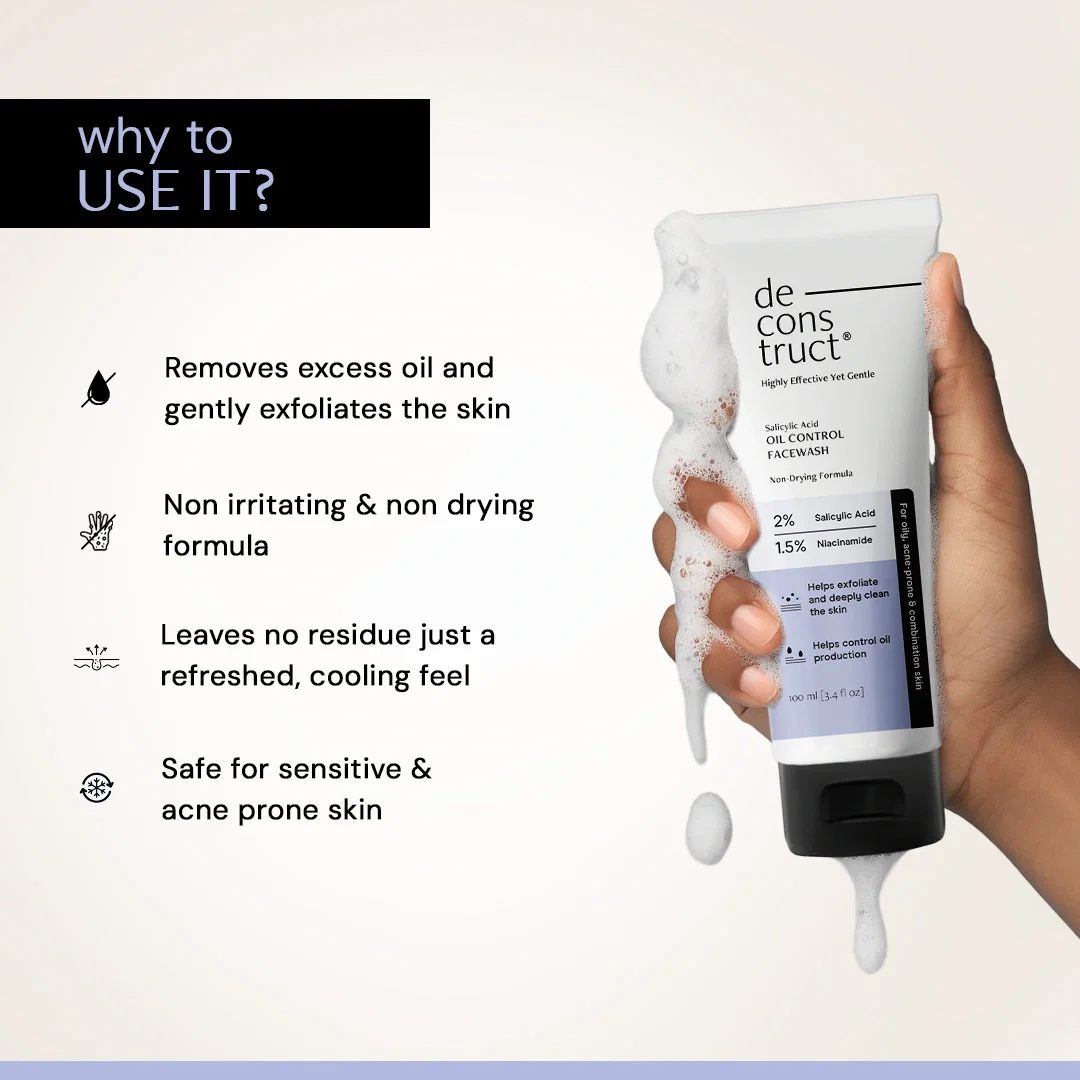 Salicylic Acid Oil Control Face Wash | 2% Salicylic acid + 1.5% Niacinamide - Image 5